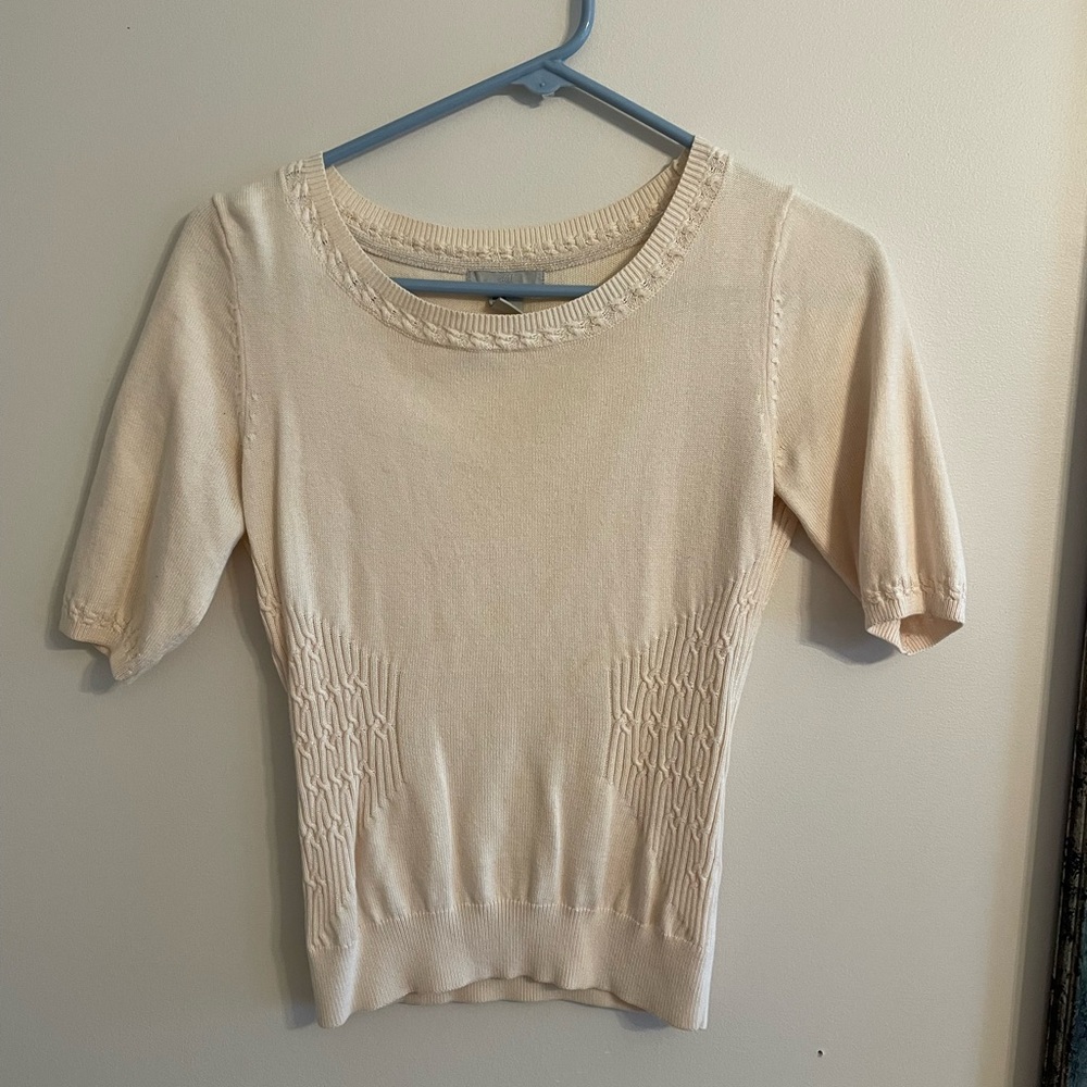 H&M Cream Short Sleeve Tee